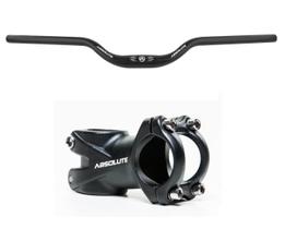 Kit Guidão Curvo 31.8x720mm Rise 40mm Alumínio e Avanço Suporte 60mm Absolute Kit Guidão Curvo 31.8x720mm Rise 40mm Alumínio e Avanço Suporte 60mm Absolute