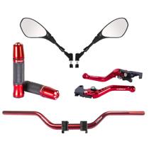 Kit Guidão Esportivo Manopla Manete Retrovisor Crosser Tenere Lander