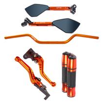 Kit Guidão Esportivo Manopla Retrovisor Manete Cb 300R Cbx 250 Twister