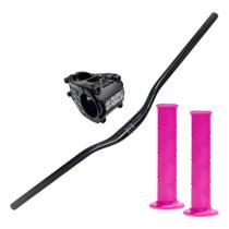Kit Guidão Mesa Manoplas Wheeling Freeride Grau Gios Naja