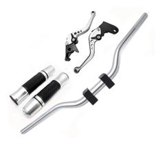 Kit Guidão Naked Manopla Fechada Jupiter Manete Cb300 Cbx250 Twister