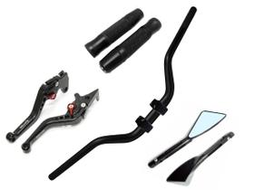 Kit Guidão Naked Manopla Fechada Jupiter Retrovisor TM1 Manete Mt07