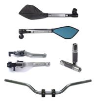 Kit Guidão Naked Manopla Retrovisor Manete Cb250f Cb300