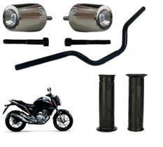 Kit Guidão Pezinho Manopla Moto Cb 250 Twister Peso 2014/2020 Resistente