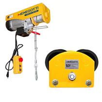 Kit Guincho de Coluna Cabo de Aço 500/1000kg 200v + Carro Trole Manual 1 Tonelada - Menegotti