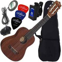 Kit Guitalele Baritono Elétrico Nylon Mogno Satin Gk6m Hofma