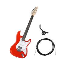 Kit Guitarra Elétrica 6 Cordas Vermelha HSS Sonoros Com Cabo P10 Mono 5m E Suporte De Parede ASK Kit Guitarra Elétrica 6 Cordas Vermelha HSS Sonoros Com Cabo P10 Mono 5m E Suporte De Parede ASK