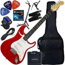 Kit Guitarra Elétrica Queen'S 6 Cordas D137561 Vermelha Gx03