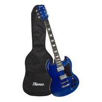 Kit Guitarra Elétrica SG TEG 340 Azul com Capa Thomaz Kit Guitarra Elétrica SG TEG 340 Azul com Capa Thomaz
