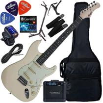 Kit Guitarra Elétrica Strato Tagima Memphis MG-30 Wh Branco Gx03