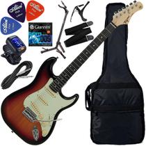 Kit Guitarra Elétrica Strato Tagima Woodstock Tg-500 Classic SB Sunburst Gx02