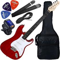 Kit Guitarra Elétrica Stratocaster Giannini G100 TRD/WH Vermelha Gx01