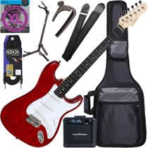 Kit Guitarra Elétrica Stratocaster Giannini G100 TRD/WH Vermelha Gx04