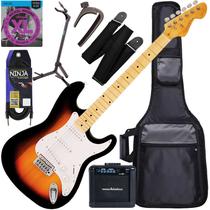 Kit Guitarra Elétrica Vogga VCG601N Stratocaster YG Sunburst Gx04