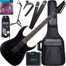 Kit Guitarra Ibanez Gio GRGR-131 EX HH Black Flat BKF Gx04