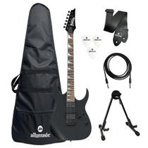 Kit Guitarra Ibanez GRG 121DX BKF Black + Capa + Acessórios