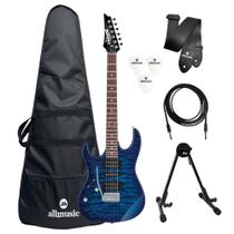 Kit Guitarra Ibanez GRX 70QA Canhota TBB + Capa + Acessórios