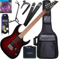 Kit Guitarra Ibanez Grx70 Qa Hsh Transparent Red Burst Trb