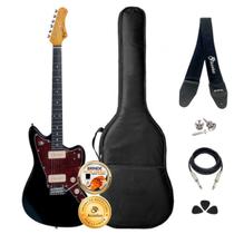 Kit Guitarra Jazzmaster Tagima Preto Tortoise Tw-61 Completo