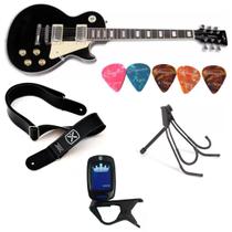 Kit Guitarra Les Paul Correia Afinador Cabo Palheta Suporte