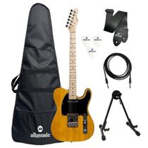 Kit Guitarra Michael Tele GM385N AM Capa/Suporte/Acessórios