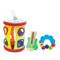Kit Guitarra Musical 6 Músicas Para Bebê Com Cilindro Bloco De Montar Didático Mordedor Lagartinha Pra Alivia Gengiva Kit Guitarra Musical 6 Músicas Para Bebê Com Cilindro Bloco De Montar Didático Mordedor Lagartinha Pra Alivia Gengiva