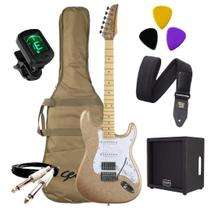 Kit Guitarra Seizi Katana Musashi Fun Desert Gold HSS + Caixa