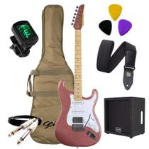 Kit Guitarra Seizi Katana Musashi Fun Rose Gold HSS + Caixa