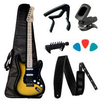 Kit Guitarra Shelter Stratocaster Sunburst + Capa e Afinador Kit Guitarra Shelter Stratocaster Sunburst + Capa e Afinador