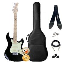 Kit Guitarra Stratocaster Strinberg STS100 Preta Completo
