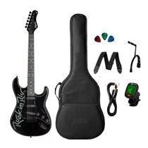 Kit Guitarra Stratocaster Tagima Bk Rock In Rio