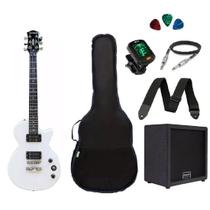 Kit Guitarra Strinberg Les Paul LPS200 Caixa Amplificada Branca