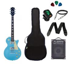 Kit Guitarra Strinberg Les Paul LPS230 MB Azul + Amplificador + Acessórios