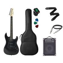 Kit Guitarra Strinberg Rockwave Rw50 BK + Caixa