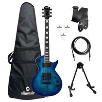Kit Guitarra Tagima Almach Flamed Maplel Azul + Acessórios