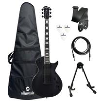 Kit Guitarra Tagima Almach LesPaul Black + Capa + Acessórios
