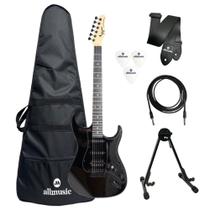 Kit Guitarra Tagima DuoSmart-S Black + Capa + Acessórios