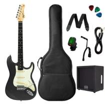 Kit Guitarra Tagima Tg500 BK Stratocaster + Cubo