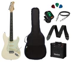 Kit Guitarra Tagima TG500 Strato Branca com Caixa Amplificada