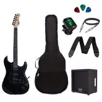 Kit Guitarra Tagima TG500 Strato Preta com Cubo Kit Guitarra Tagima TG500 Strato Preta com Cubo