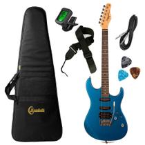 Kit Guitarra Tagima TG510 Azul Metálico TW Series Woodstock com Afinador, Capa, Correia, Cabo e Palhetas