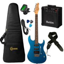 Kit Guitarra Tagima TG510 Azul Metálico TW Series Woodstock com Amplificador, Afinador, Capa, Correia, Cabo e Palhetas