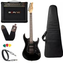 Kit Guitarra Tagima TG520 BK Preto + cubo Borne Vorax 630