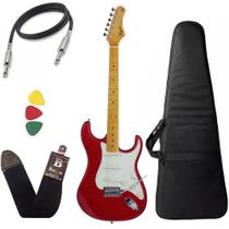 kit Guitarra Tagima TG530 Woodstock Vermelho Capa Cabo