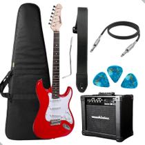 Kit Guitarra Winner Wgs Vermelha + Ampli E Acessórios