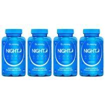 Kit Gummy Night Sabor Framboesa Com 4 Unidades De 30 Pastilhas De Goma Cada