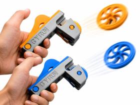 Kit Gyroblade Duplo com 2 Lançadores e Discos Giratórios Azul e Laranja