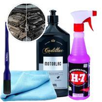 Kit H-7 500ml + Motorlac Cadillac 500ml + Pano + Pincel - Limpeza e Proteção Motor