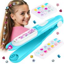 Kit Hair Gem Stamper kidzkube Hair Jewels para meninas de 3 a 12 anos Kit Hair Gem Stamper kidzkube Hair Jewels para meninas de 3 a 12 anos