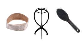 Kit Hair Grip Bege + Escova + Suporte Para Peruca Front Kit Hair Grip Bege + Escova + Suporte Para Peruca Front
